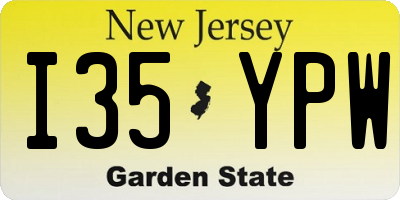 NJ license plate I35YPW