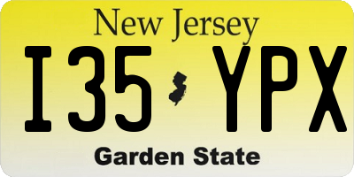 NJ license plate I35YPX