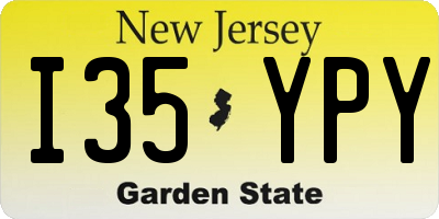 NJ license plate I35YPY