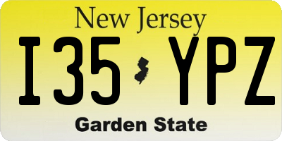 NJ license plate I35YPZ