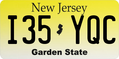 NJ license plate I35YQC