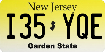 NJ license plate I35YQE
