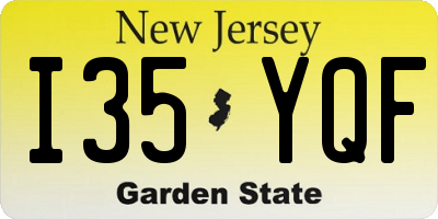 NJ license plate I35YQF