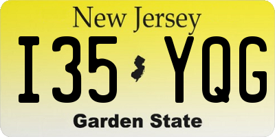 NJ license plate I35YQG