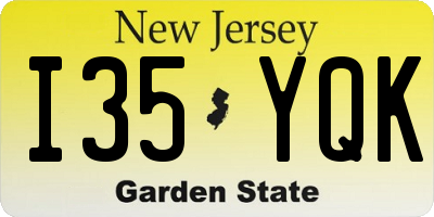 NJ license plate I35YQK