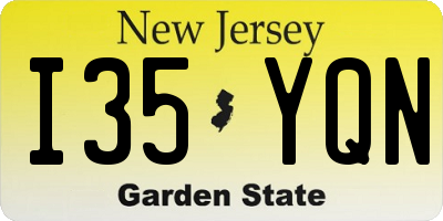 NJ license plate I35YQN