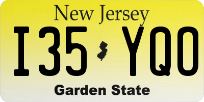 NJ license plate I35YQO