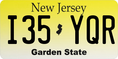 NJ license plate I35YQR