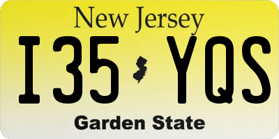 NJ license plate I35YQS