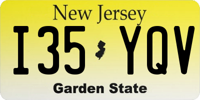 NJ license plate I35YQV