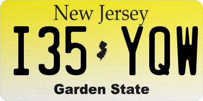 NJ license plate I35YQW