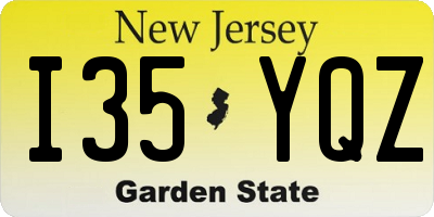 NJ license plate I35YQZ