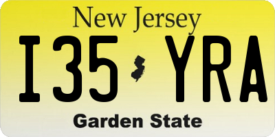 NJ license plate I35YRA
