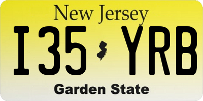 NJ license plate I35YRB