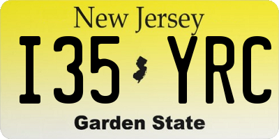 NJ license plate I35YRC