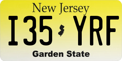 NJ license plate I35YRF