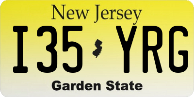 NJ license plate I35YRG