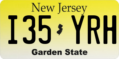 NJ license plate I35YRH