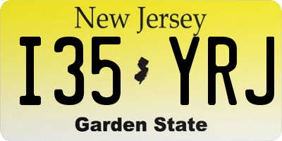 NJ license plate I35YRJ