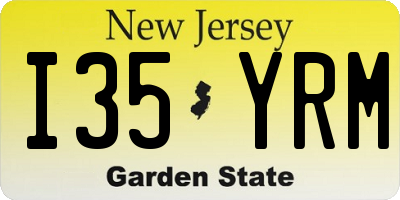 NJ license plate I35YRM