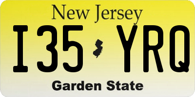 NJ license plate I35YRQ