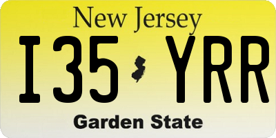 NJ license plate I35YRR