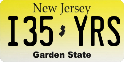 NJ license plate I35YRS