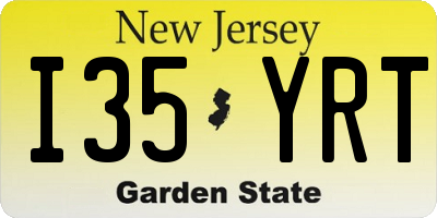 NJ license plate I35YRT