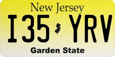 NJ license plate I35YRV