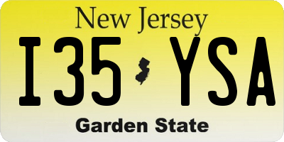 NJ license plate I35YSA