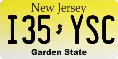 NJ license plate I35YSC