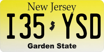 NJ license plate I35YSD