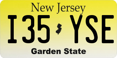 NJ license plate I35YSE