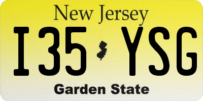 NJ license plate I35YSG