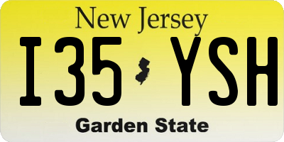 NJ license plate I35YSH