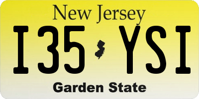 NJ license plate I35YSI