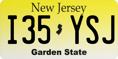 NJ license plate I35YSJ
