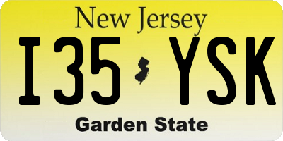 NJ license plate I35YSK
