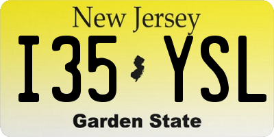 NJ license plate I35YSL