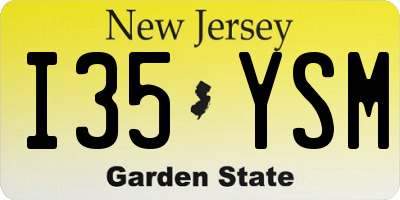NJ license plate I35YSM
