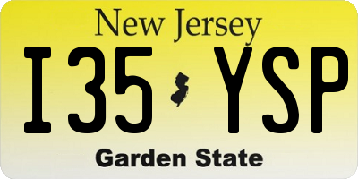 NJ license plate I35YSP