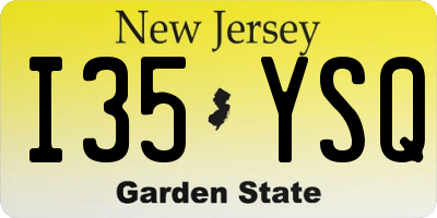 NJ license plate I35YSQ