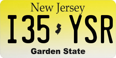 NJ license plate I35YSR