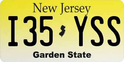 NJ license plate I35YSS