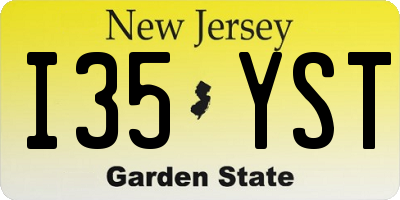 NJ license plate I35YST