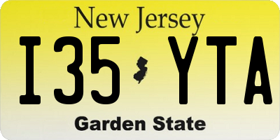NJ license plate I35YTA