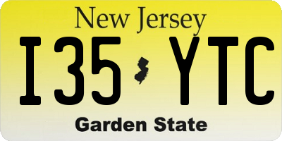 NJ license plate I35YTC