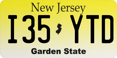 NJ license plate I35YTD