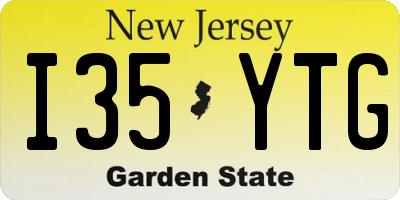 NJ license plate I35YTG