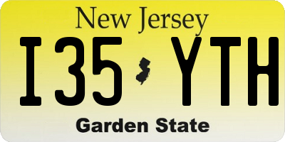 NJ license plate I35YTH